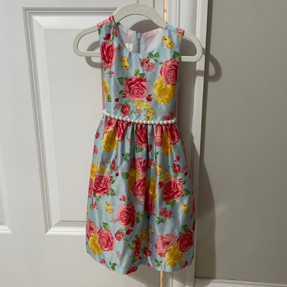 Girls satin formal dress with bow- size 3